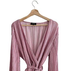 Bardot Pink Shimmer Wrap Dress
